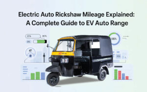 Read more about the article Electric Auto Rickshaw Mileage Explained: A Complete Guide to EV Auto Range